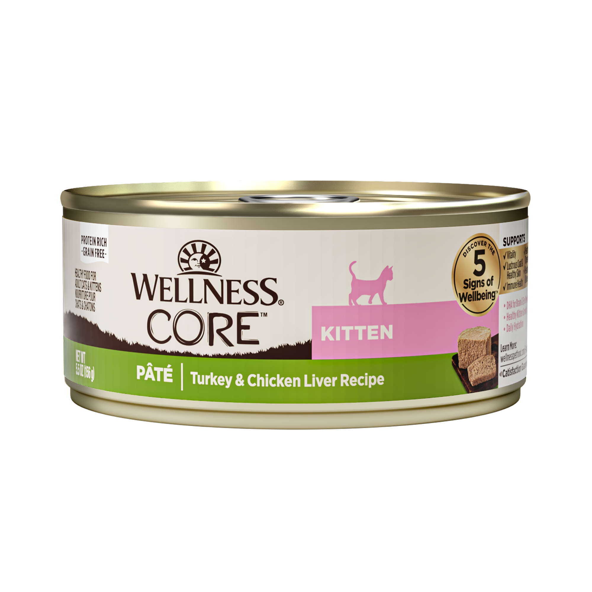 Wellness CORE Pate Kitten Turkey & Chicken Liver Grain-Free Canned Cat Food 156g