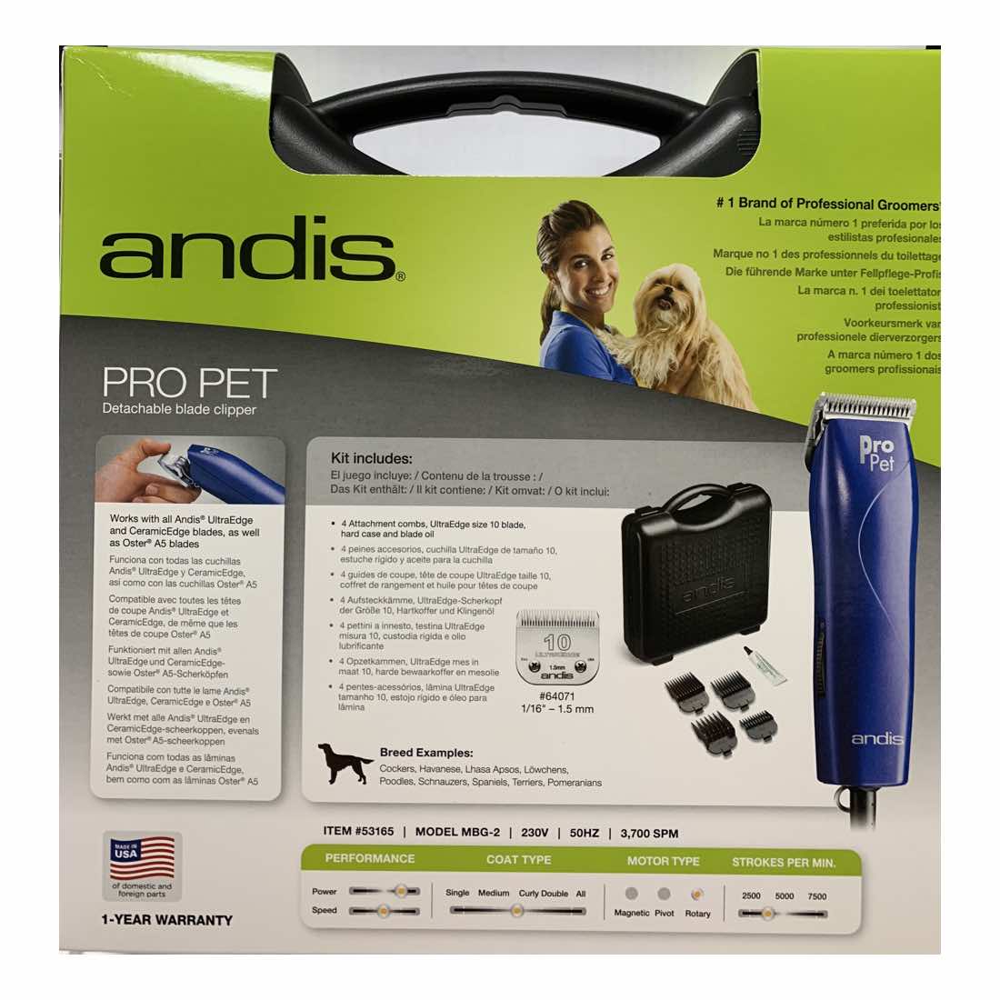 Andis MBG-2 Pro Pet Semi-Pro Detachable Blade Clipper