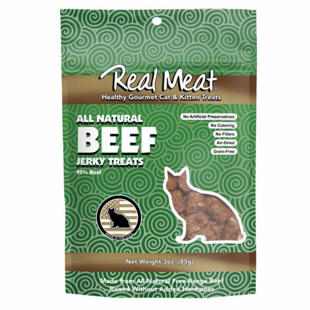 Real Meat Beef All Natural Jerky Treats For Cats & Kittens 3oz