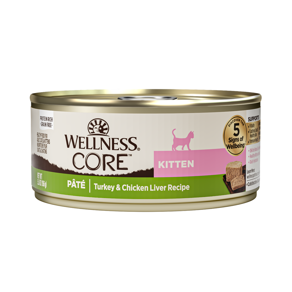 Wellness CORE Pate Kitten Turkey & Chicken Liver Grain-Free Canned Cat Food 156g