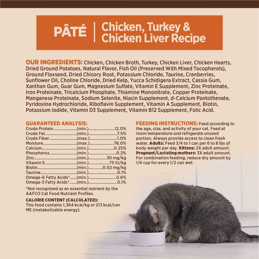 "Wellness CORE Pate Chicken, Turkey & Chicken Liver Grain-Free Canned Cat Food 156g"