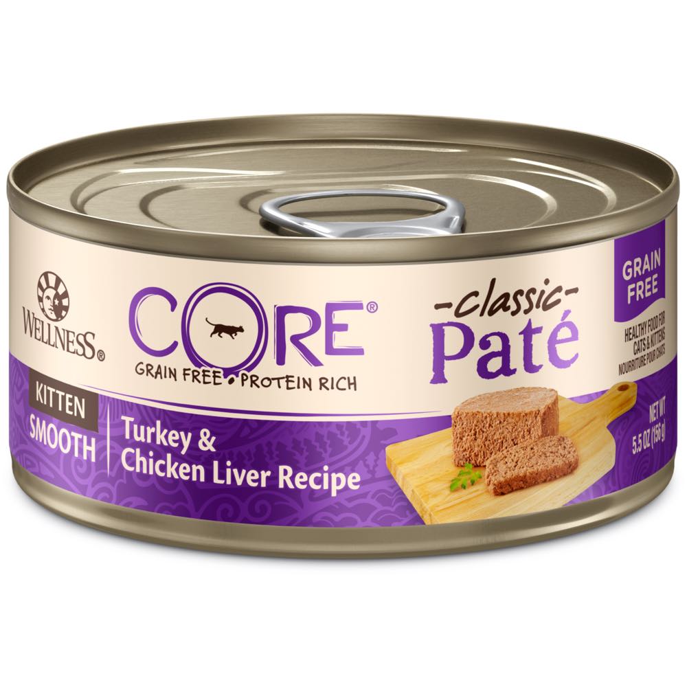 Wellness CORE Pate Kitten Turkey & Chicken Liver Grain-Free Canned Cat Food 156g