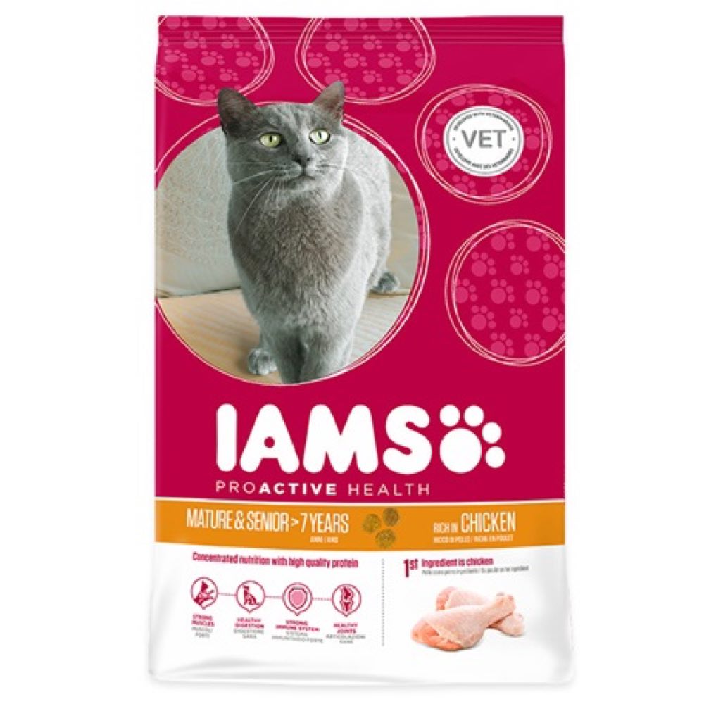 Iams Mature & Senior Chicken Dry Cat Food 2.55kg